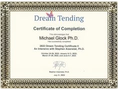 Dream Tending Certificate II, Dr. Michael Glock